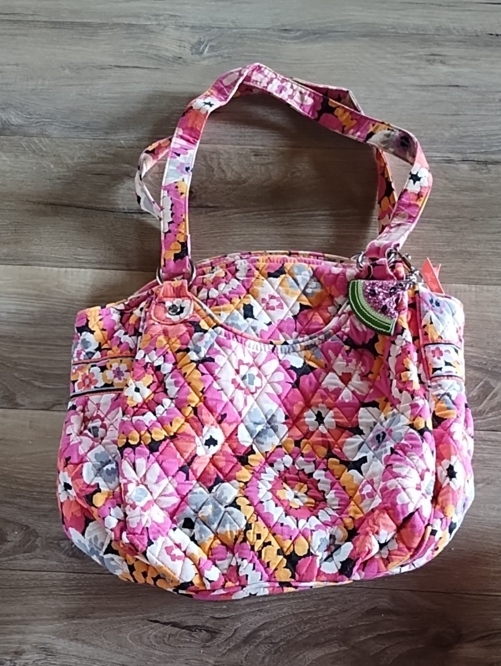 Vera Bradley Pink Quilted Floral Shoulder Bag